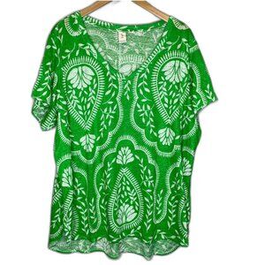 Joie Linen Top Women’s XL XXL Oversized Hi Low Hem Boxy Blouse Beige Relaxed Fit